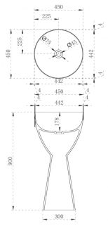 Напольная раковина ABBER Kristall 45см коричневый AT2703Opal